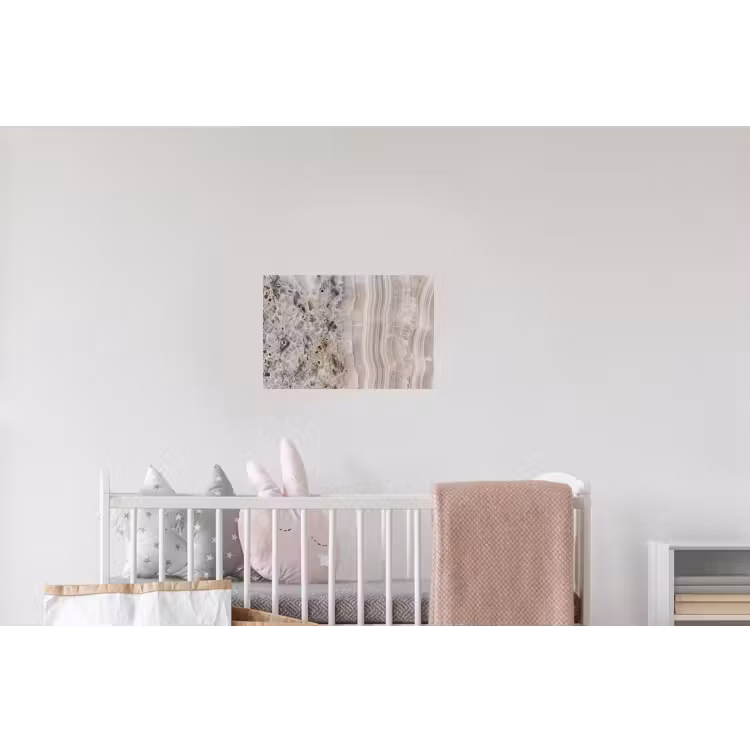 Steen - Textuur - Abstract - Beige - Wit Muursticker klein -kinderkamer