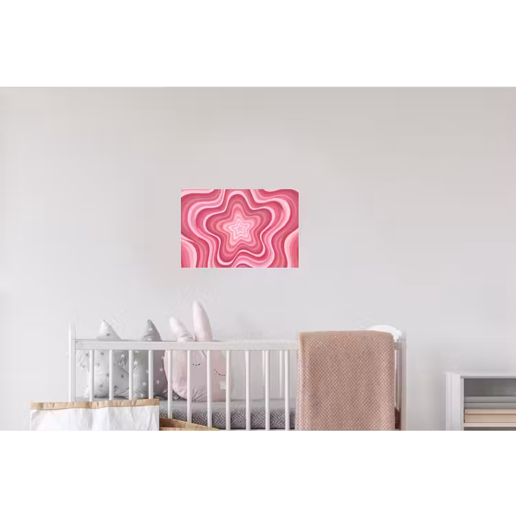 Ster - Golvend - Abstract - Roze Muursticker klein -kinderkamer