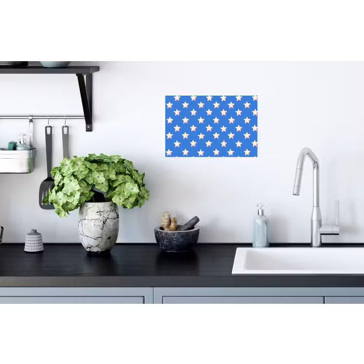 Sterren - Patroon - Blauw Muursticker klein 286 -keuken