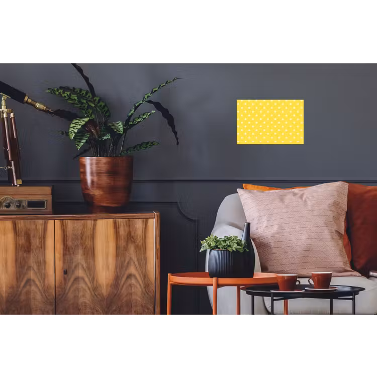 Sterren - Patroon - Minimalistisch - Geel Muursticker klein 286 -kamerbank