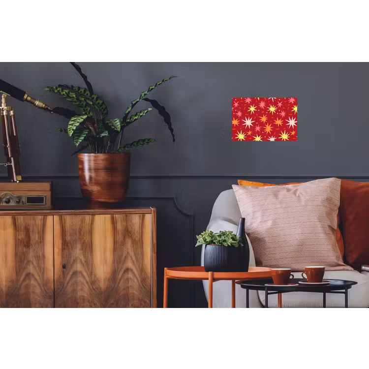 Sterren - Speels - Rood Muursticker klein 286 -kamerbank