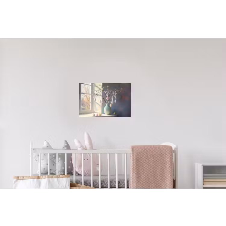 Stilleven - Vaas - Paastak Muursticker klein -kinderkamer