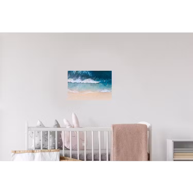 Strand - Zee - Golven - Natuur - Blauw Muursticker klein -kinderkamer