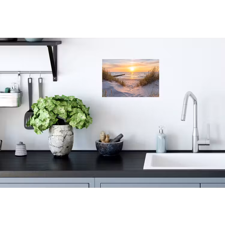 Strand - Zonsondergang - Natuur - Landschap Muursticker klein -keuken