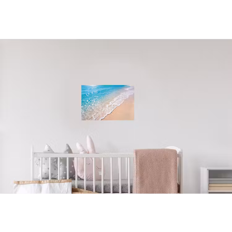 Strand - Water - Natuur - Blauw - Beige Muursticker klein -kinderkamer