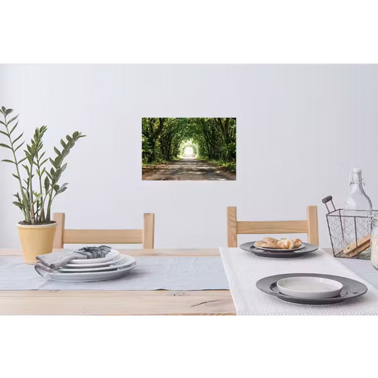 Weg - Bomen - Natuur - Groen Muursticker klein -eettafel