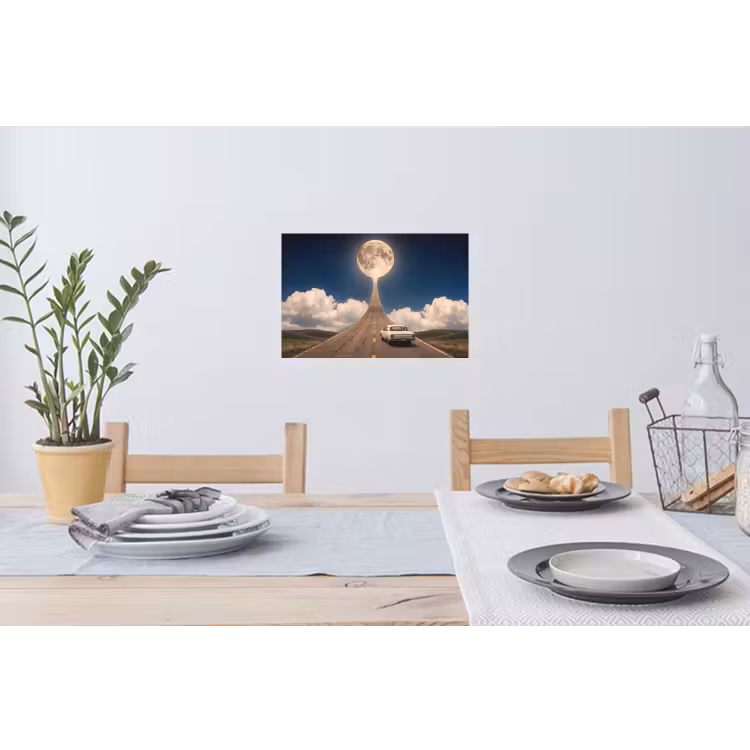 Wandtattoo – Straße – Mond – Nacht - Weg - Maan - Nacht Muursticker klein