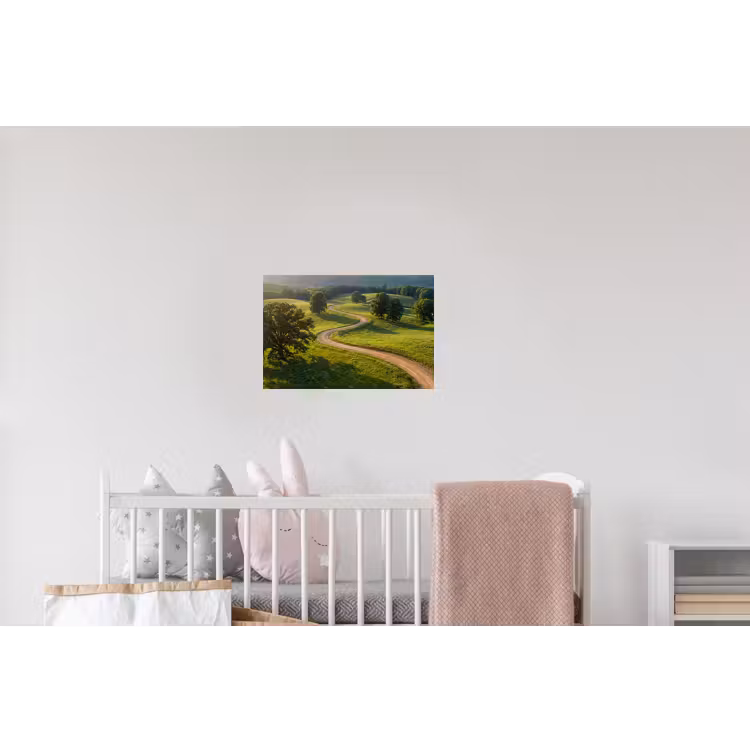 Weg - Weide - Natuur - Groen Muursticker klein -kinderkamer