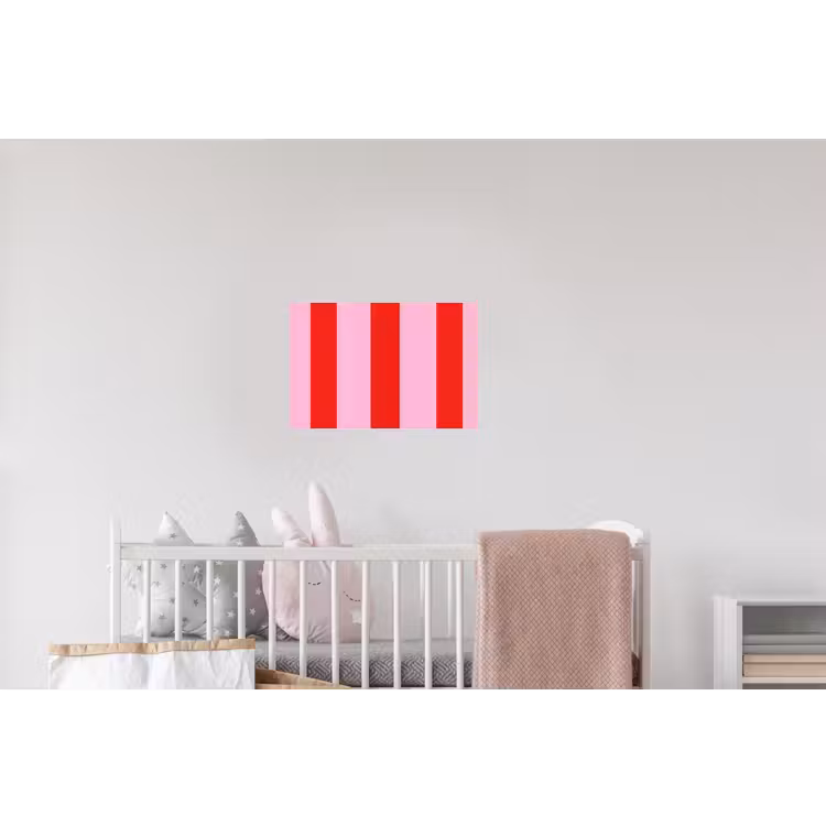 Strepen - Klassiek - Roze Muursticker klein 286 -kinderkamer