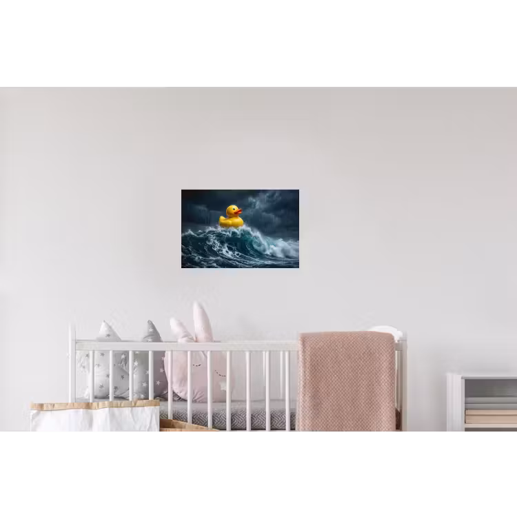Storm - Badeend - Golven Muursticker klein -kinderkamer