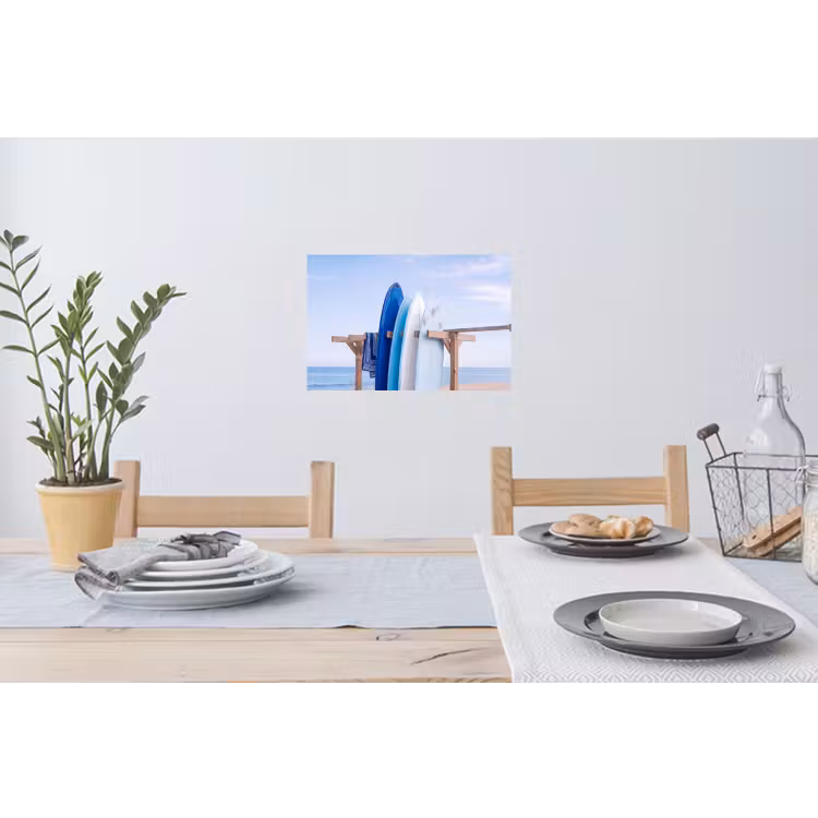 Surfplank - Strand - Zomer - Blauw - Water Muursticker klein -eettafel