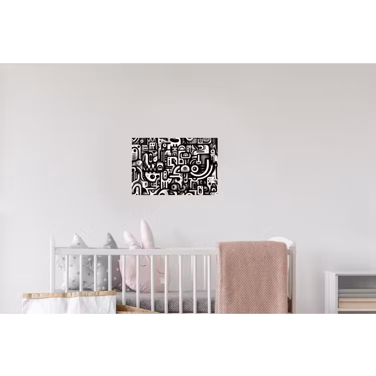 Symbolen - Abstract - Grafisch - Zwart Muursticker klein -kinderkamer