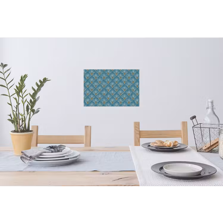 Symmetrisch - Patroon - Blauw Muursticker klein 286 -eettafel