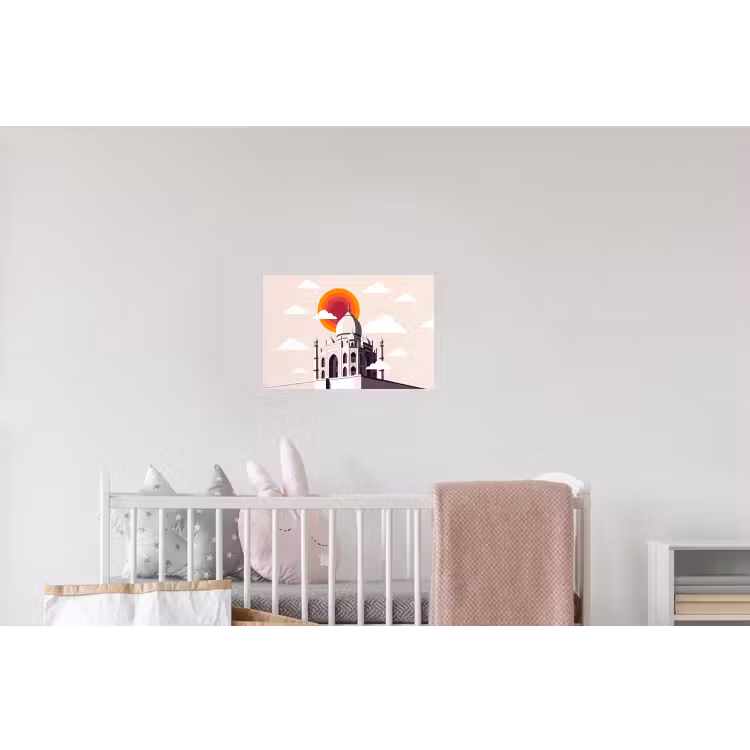 Taj Mahal - Zon - Koepel - Architectuur - India - Grafisch Muursticker klein -kinderkamer