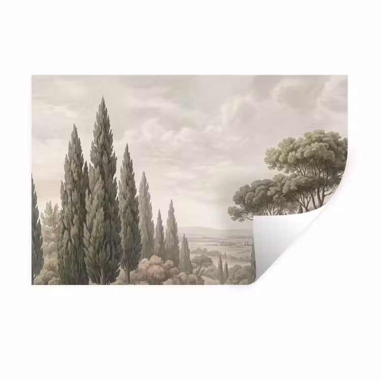 Vallei - Bos - Natuur - Groen Muursticker klein -3d