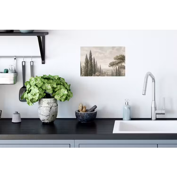 Vallei - Bos - Natuur - Groen Muursticker klein -keuken