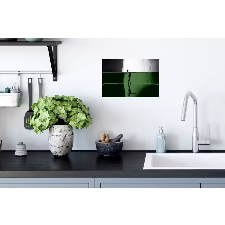 Danser - Silhouette - Kunst - Modern - Zwart-wit Muursticker klein -keuken