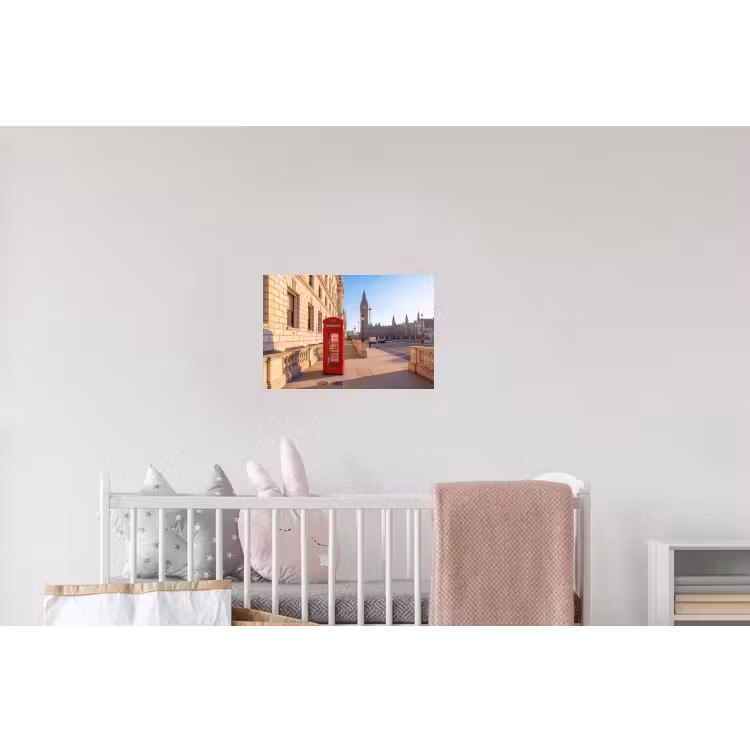 Telefooncel - Rood - Londen - Stad - Architectuur Muursticker klein -kinderkamer