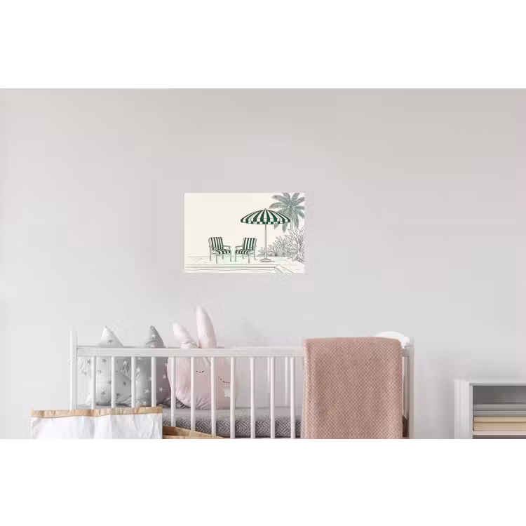 Terras - Illustratie - Groen Muursticker klein -kinderkamer