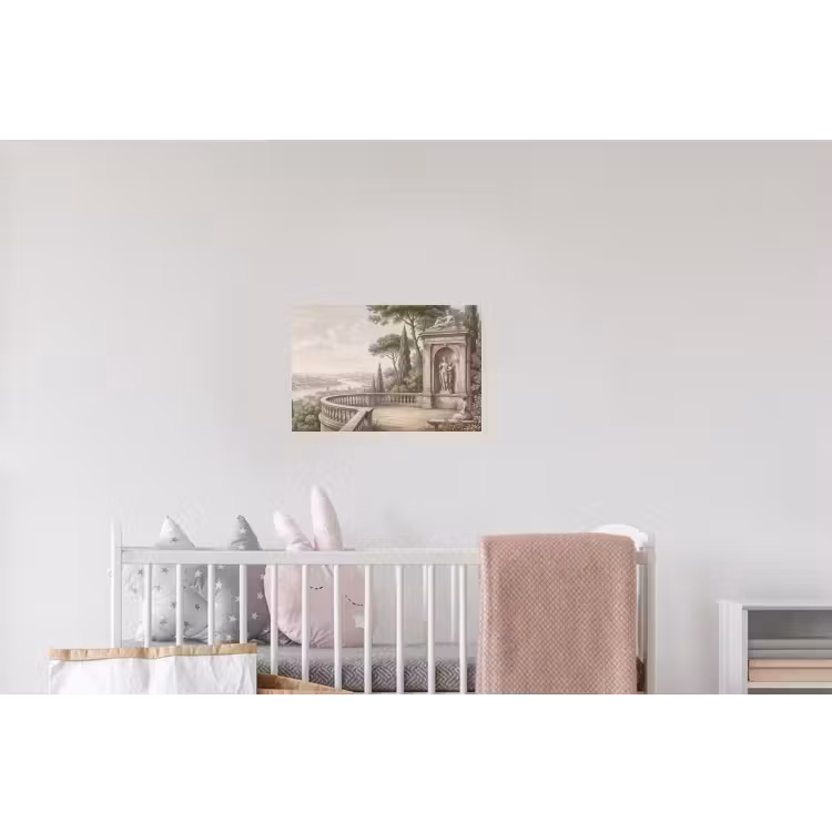 Terras - Stad - Uitzicht - Rivier Muursticker klein -kinderkamer