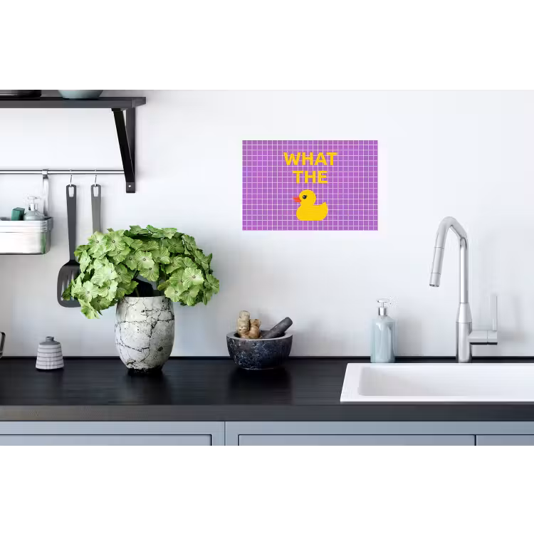 Tekst - Eend - Paars Muursticker klein -keuken