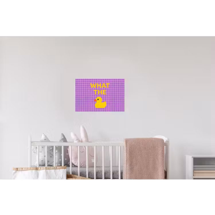 Tekst - Eend - Paars Muursticker klein -kinderkamer