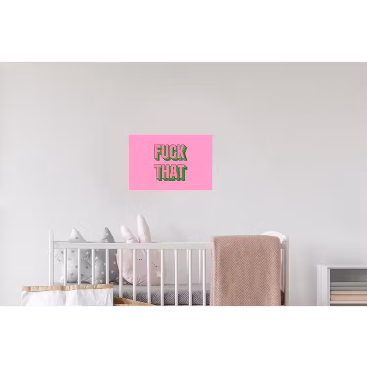 Tekst - Bold - Roze Muursticker klein -kinderkamer