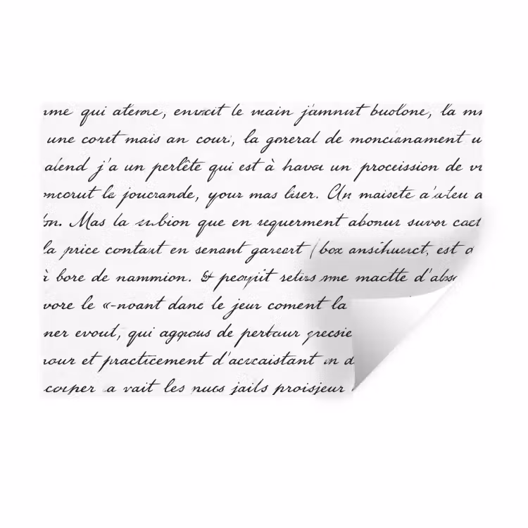 Tekst - Handschrift - Klassiek - ZwartWit Muursticker klein -3d