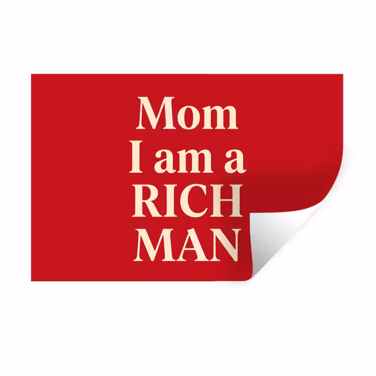 Tekst - Rijkdom - Motivatie - Rood - Modern Muursticker klein -3d