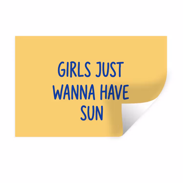 Tekst - Zon - Zomer - Modern - Geel Muursticker klein -3d