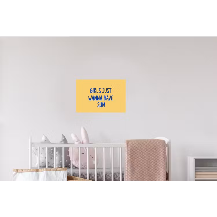 Tekst - Zon - Zomer - Modern - Geel Muursticker klein -kinderkamer