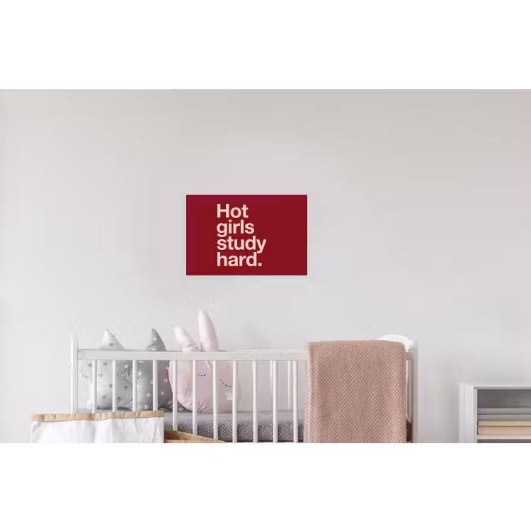 Tekst - Studie - Motivatie - Modern - Rood Muursticker klein -kinderkamer