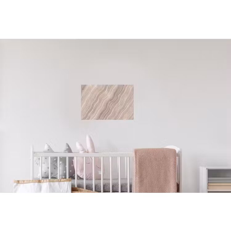 Textuur - Golvend - Abstract - Modern - Beige Muursticker klein -kinderkamer