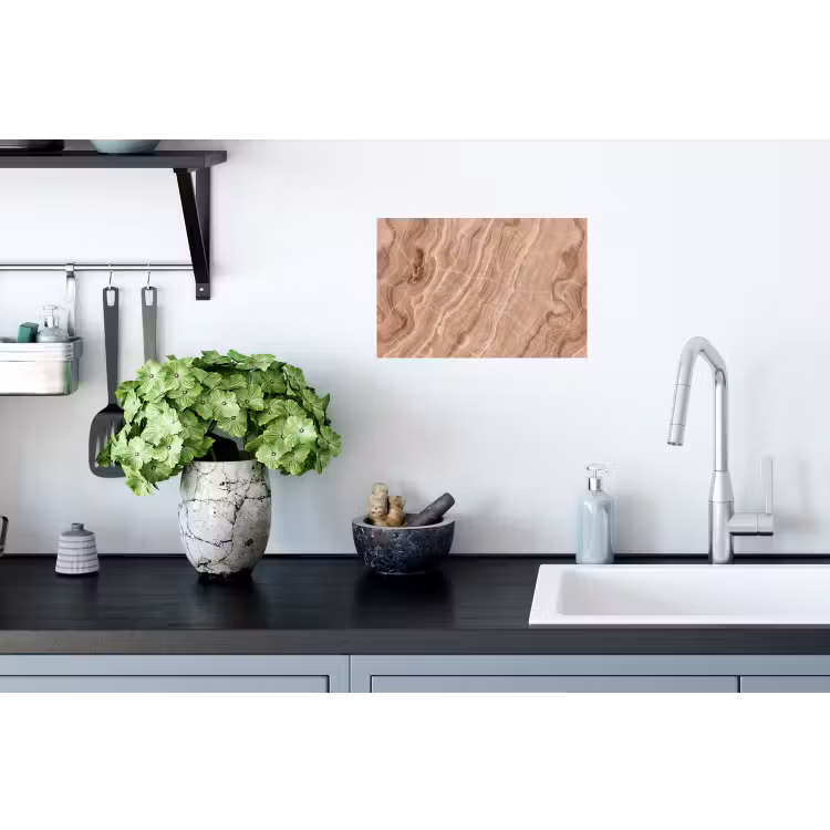 Textuur - Golvend - Abstract - Warm - Bruin Muursticker klein -keuken
