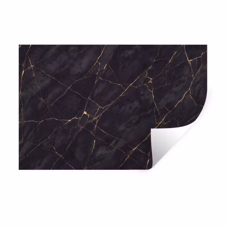 Textuur - Gouden lijnen - Abstract - Modern - Zwart Muursticker klein -3d