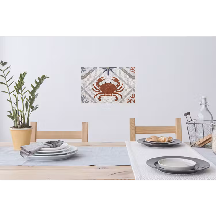 Dier - Mozaïek - Zee - Klassiek - Bruin Muursticker klein -eettafel