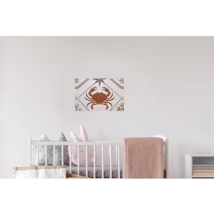 Dier - Mozaïek - Zee - Klassiek - Bruin Muursticker klein -kinderkamer