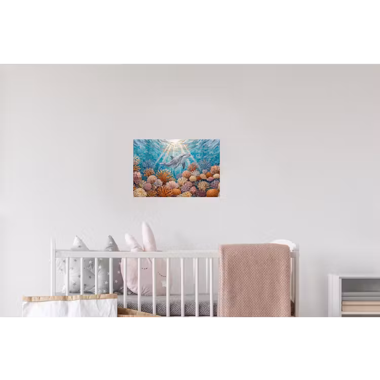 Dieren - Mozaïek - Oceaan - Koraal - Blauw Muursticker klein -kinderkamer