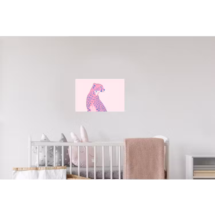 Dieren - Profiel - Abstract - Roze - Blauw Muursticker klein -kinderkamer
