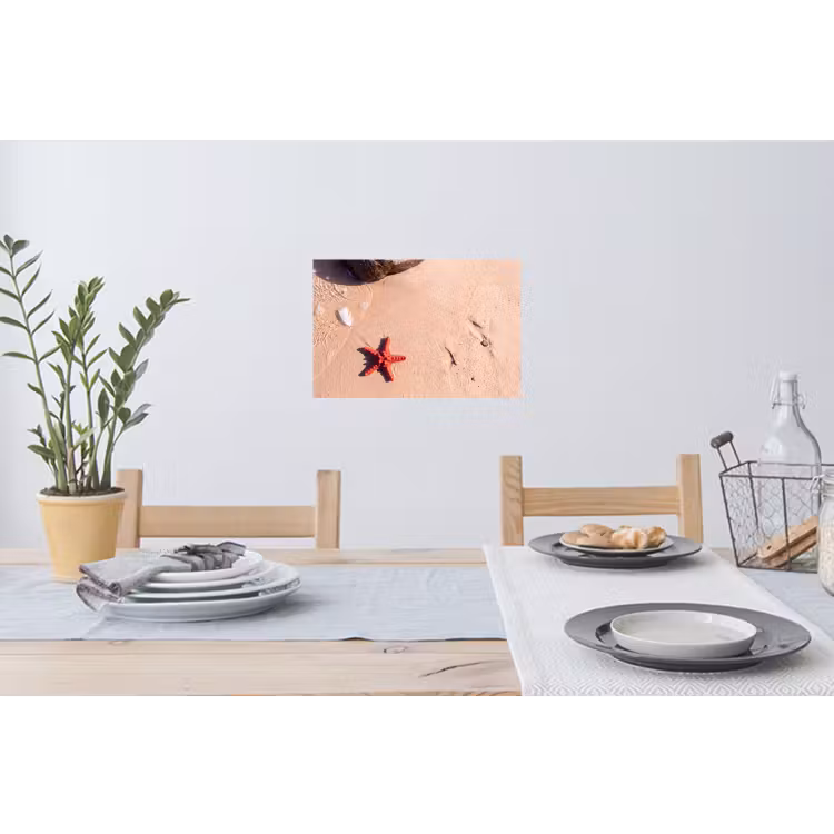 Dieren - Strand - Zee - Natuur - Rood Muursticker klein -eettafel