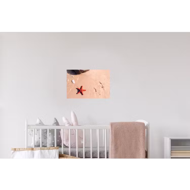 Dieren - Strand - Zee - Natuur - Rood Muursticker klein -kinderkamer