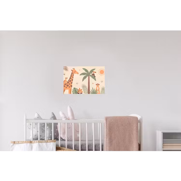 Dieren - Tropisch - Safari - Kleurrijk Muursticker klein -kinderkamer