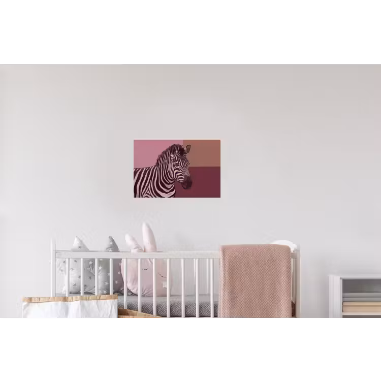 Dieren - Zebrahoofd - Wildlife - Modern - Bruin Muursticker klein -kinderkamer