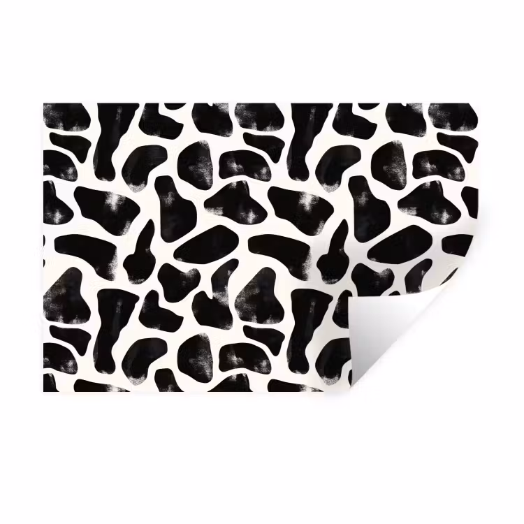 Dierenpatroon - Vlekken - Zwart - Wit Muursticker klein 286 -3d