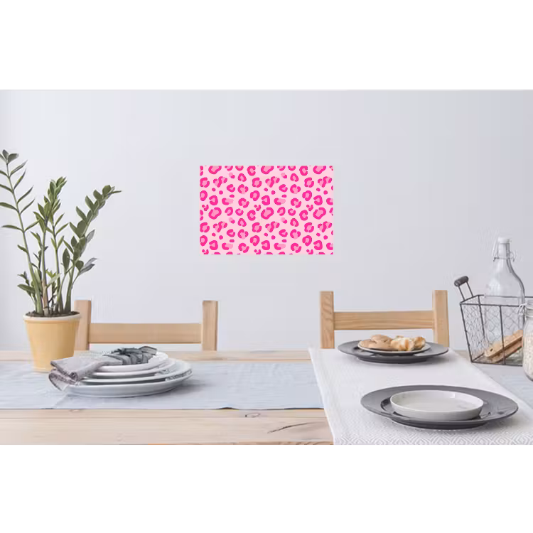Dierenprint - Patroon - Abstract - Modern - Roze Muursticker klein -eettafel