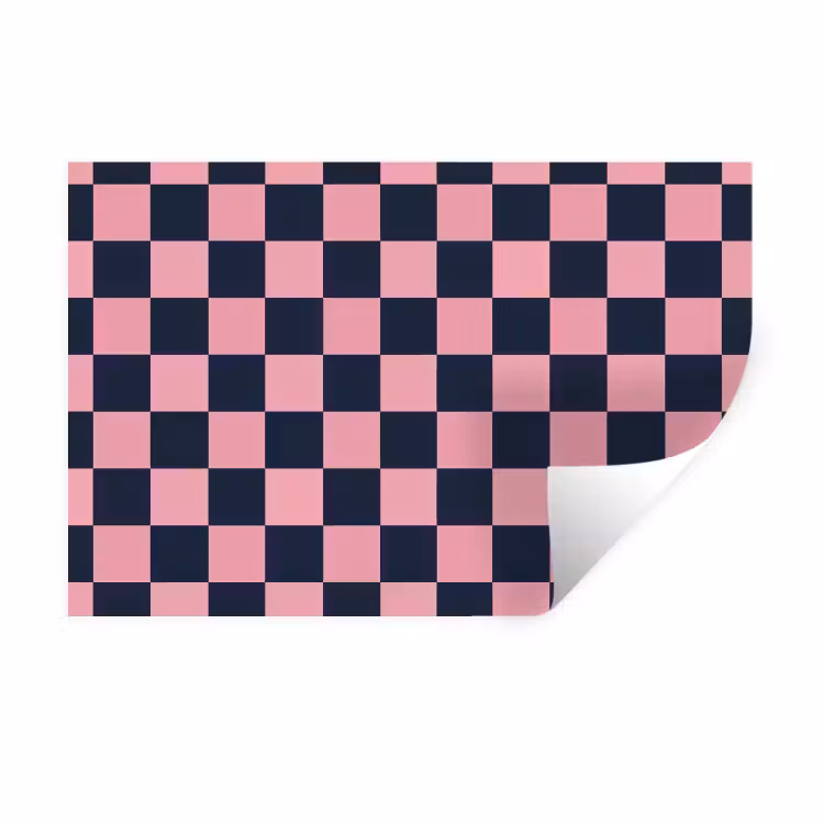 Traditioneel - Patroon - Blauw - Roze Muursticker klein 286 -3d