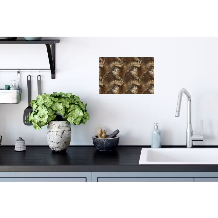 Tropisch - Bladeren - Goud Muursticker klein 286 -keuken