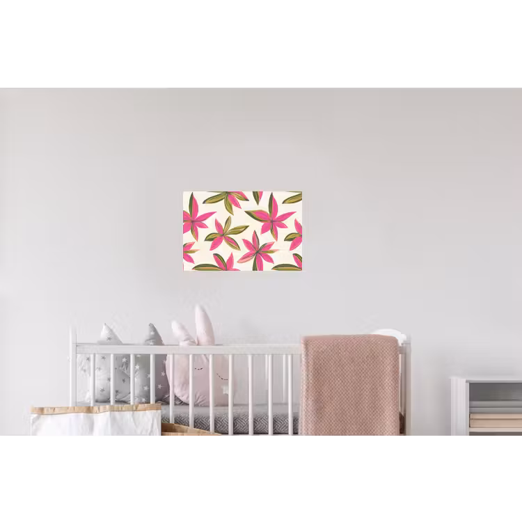 Tropisch - Bloem - Roze Muursticker klein 286 -kinderkamer