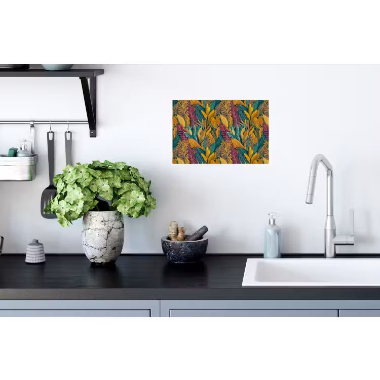 Tropische - Botanisch - Patroon - Kleurrijk - Exotisch Muursticker klein 286 -keuken