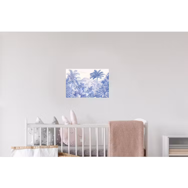 Tropisch - Jungle - Blauw Muursticker klein -kinderkamer